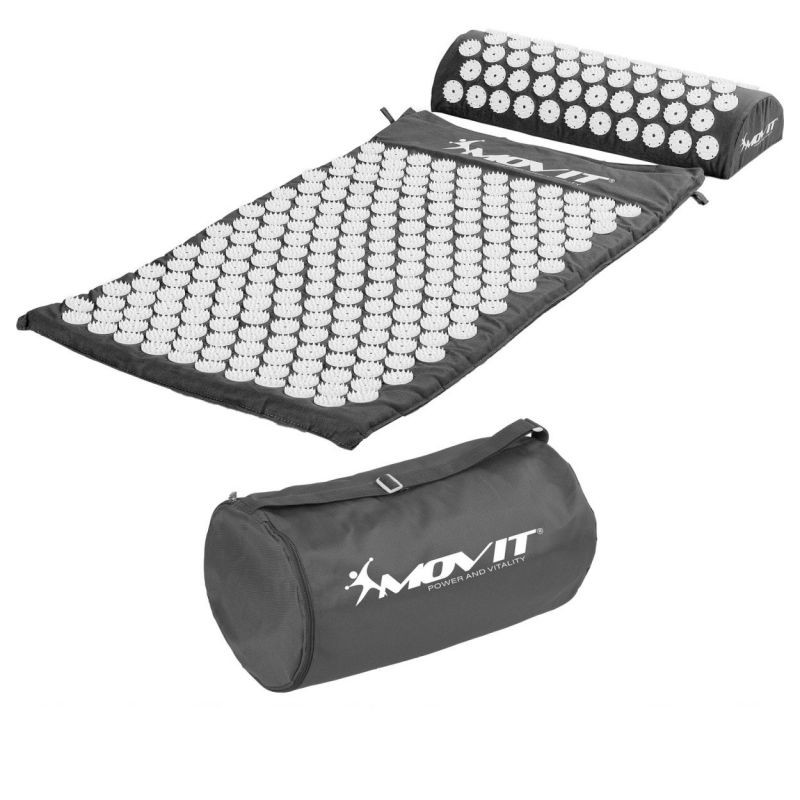 Akupresurní podložka s polštářem MOVIT 75 x 44 cm - šedá