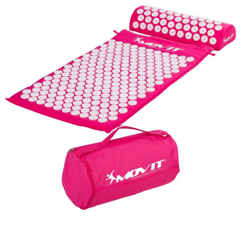 Akupresurní podložka s polštářem MOVIT 75 x 44 cm - růžová