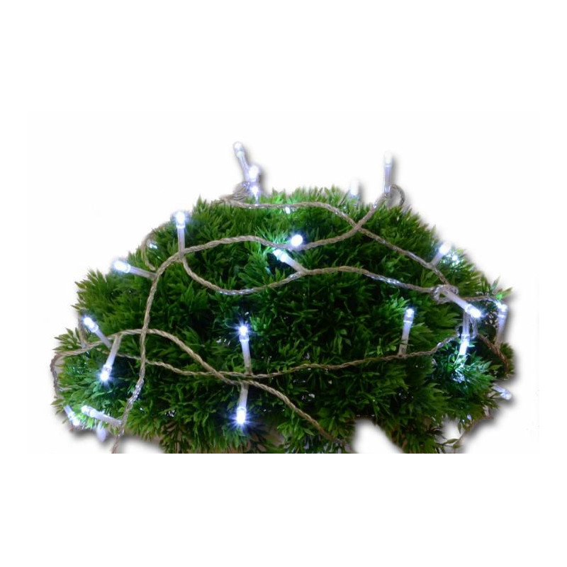 Vánoční LED osvětlení 10m s časovým spínačem - studeně bílé, 100 diod