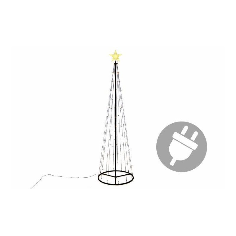 Vánoční dekorace - světelná pyramida stromek - 240 cm teple bílá