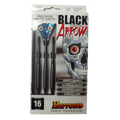 Šipky s plastovým hrotem HARROWS SOFT BLACK ARROW 14g