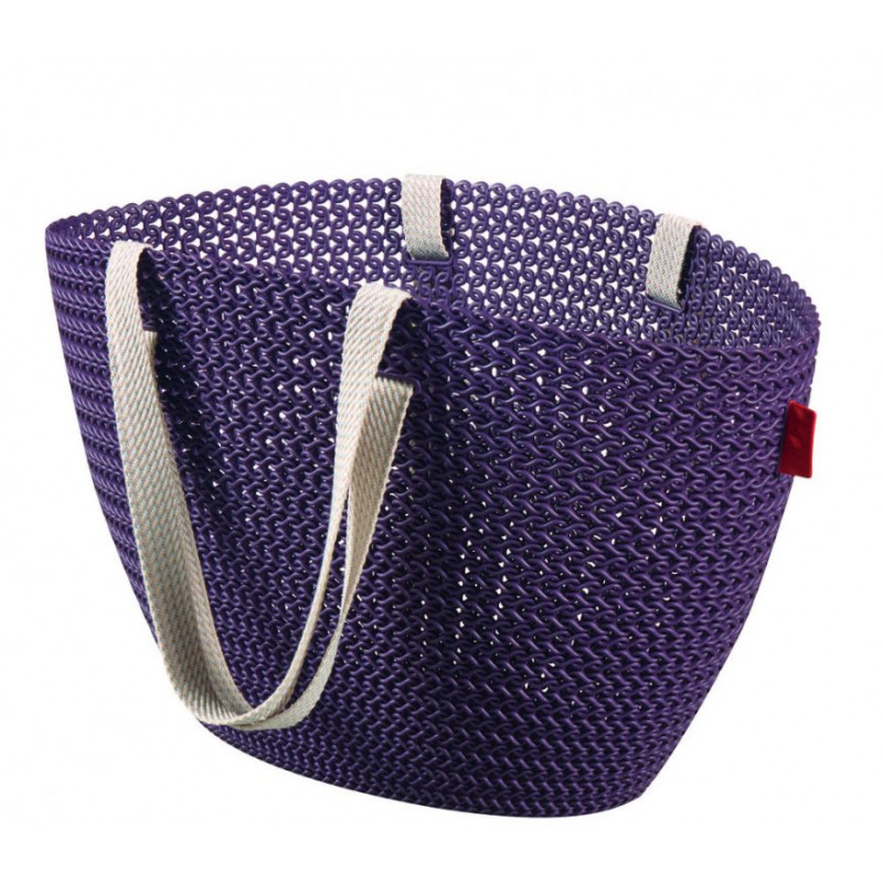 Taška nákupní,pikniková bag imitace háčkování - fialová CURVER