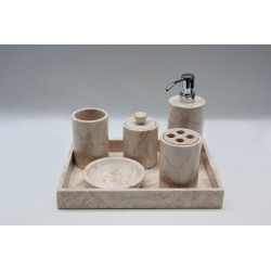 Kamenná koupelnová sada Cream