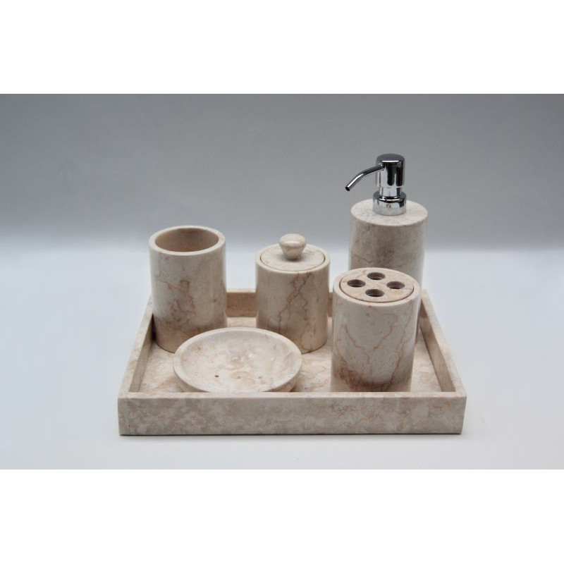 Kamenná koupelnová sada Cream