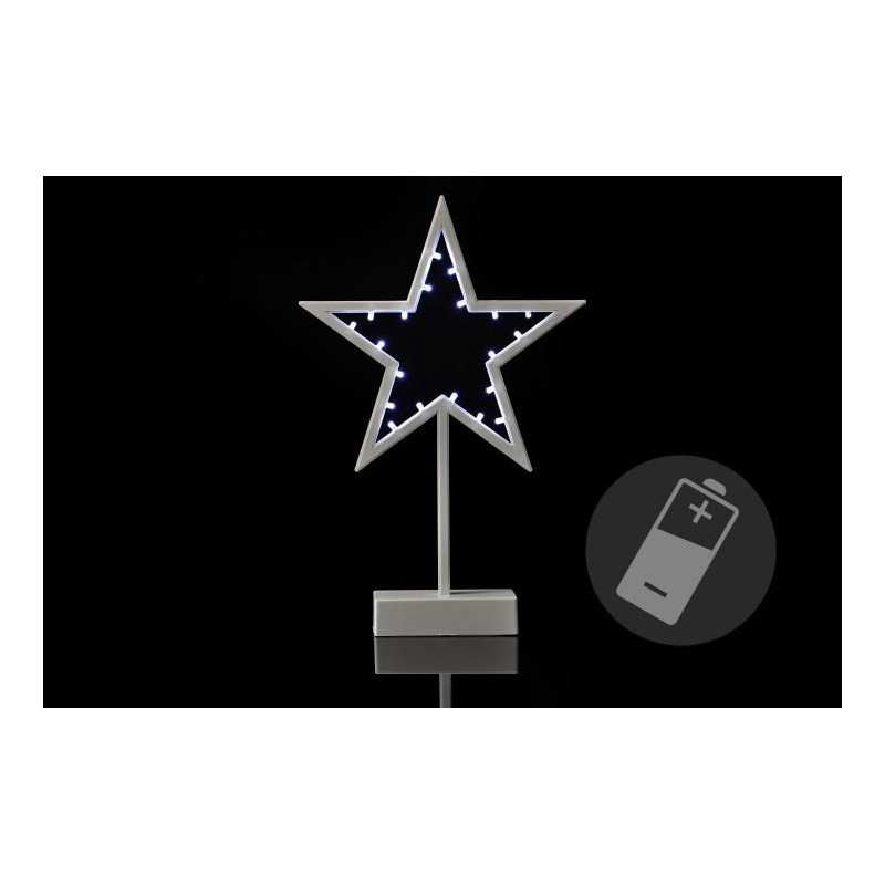 Vánoční dekorace - hvězda - 38 cm, 20 LED