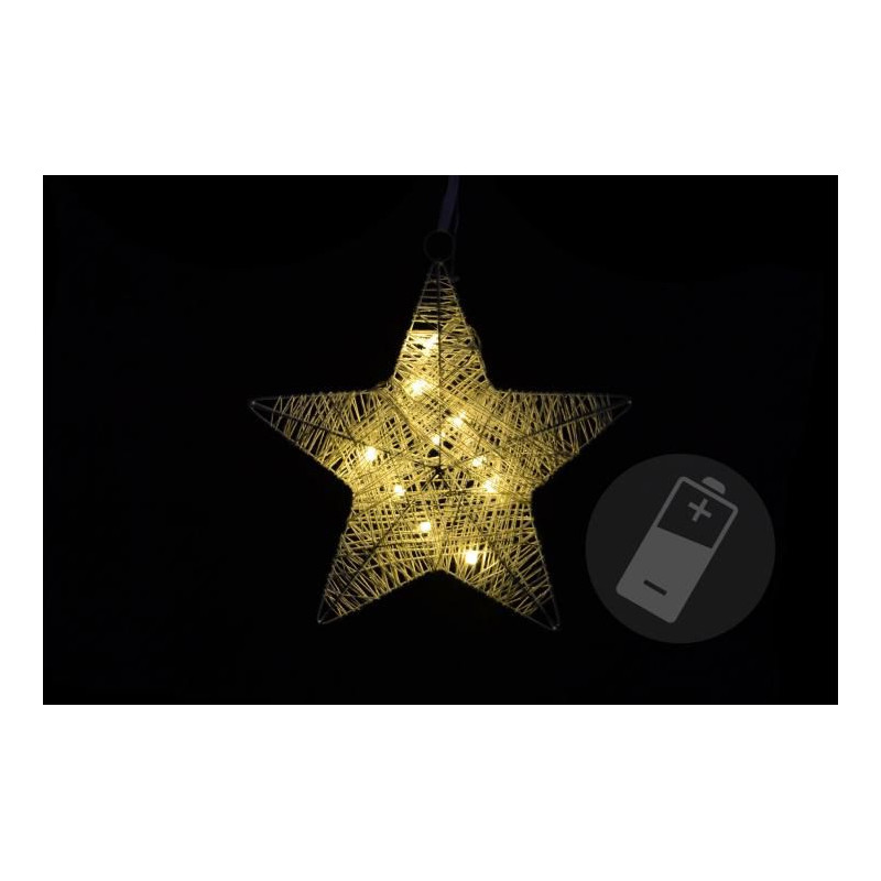 Vánoční dekorace - vánoční hvězda - 25 cm, 10 LED diod