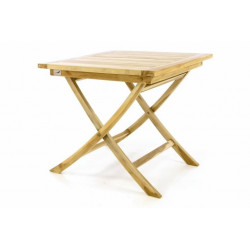 Skládací zahradní stolek DIVERO - týkové dřevo neošetřené - 80 cm