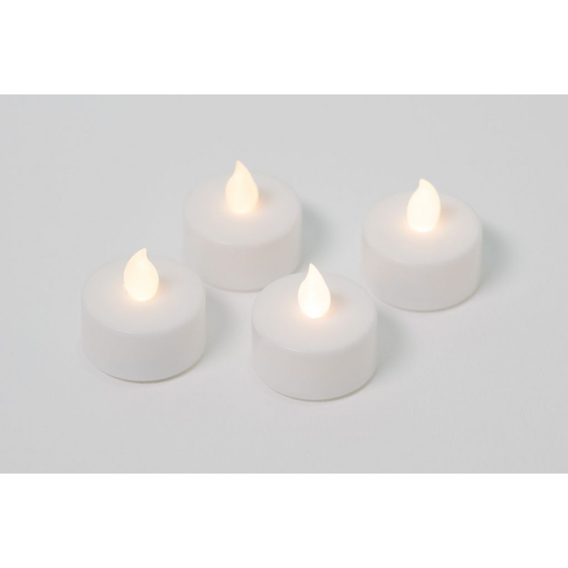 Dekorativní sada - 4 čajové svíčky - bílá