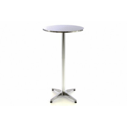 Barový stůl 115 cm kulatý - stříbrný