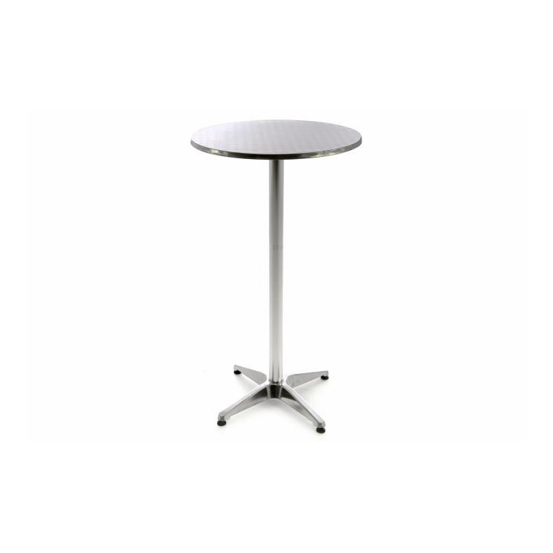 Barový stůl 110 cm kulatý - stříbrný