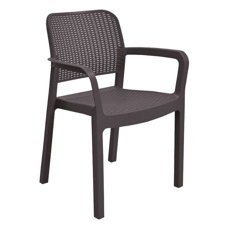 Zahradní plastové křeslo SAMANNA - hnědá