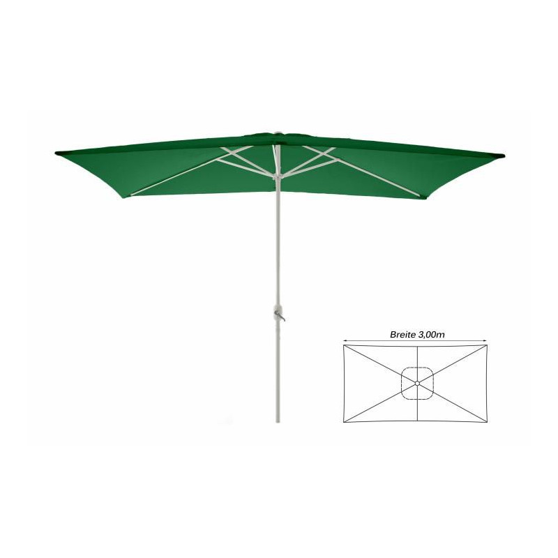 Slunečník obdélníkový 2x3 m - zelený