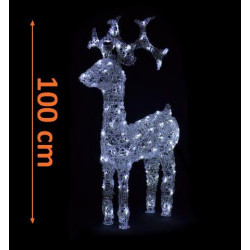 Světelná dekorace vánoční sob - 100 cm, studeně bílý
