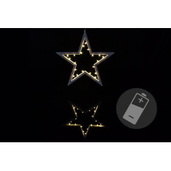 Vánoční dekorace - hvězda, 20 LED, teple bílá