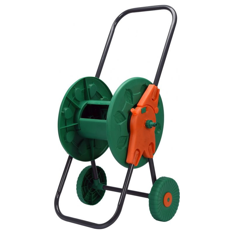 Stojan navíjecí na zahradní hadici s kolečky