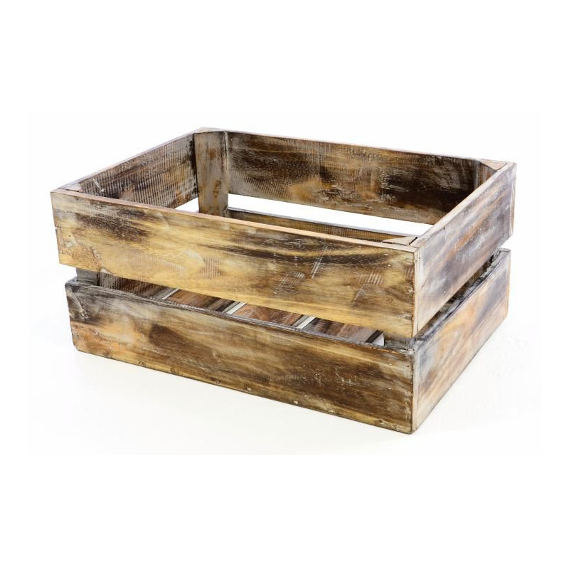 Dřevěná bedýnka VINTAGE DIVERO hnědá - 51 x 36 x 23 cm