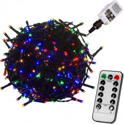 VOLTRONIC Vánoční řetěz - 60 m, 600 LED, barevný + ovladač