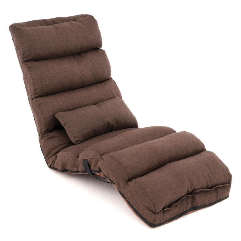 Nastavitelné lehátko,hnědé