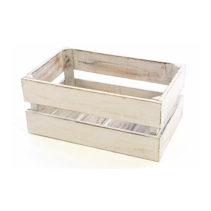 DIVERO Vintage bedna, bílá, 47 cm x 29,5 cm