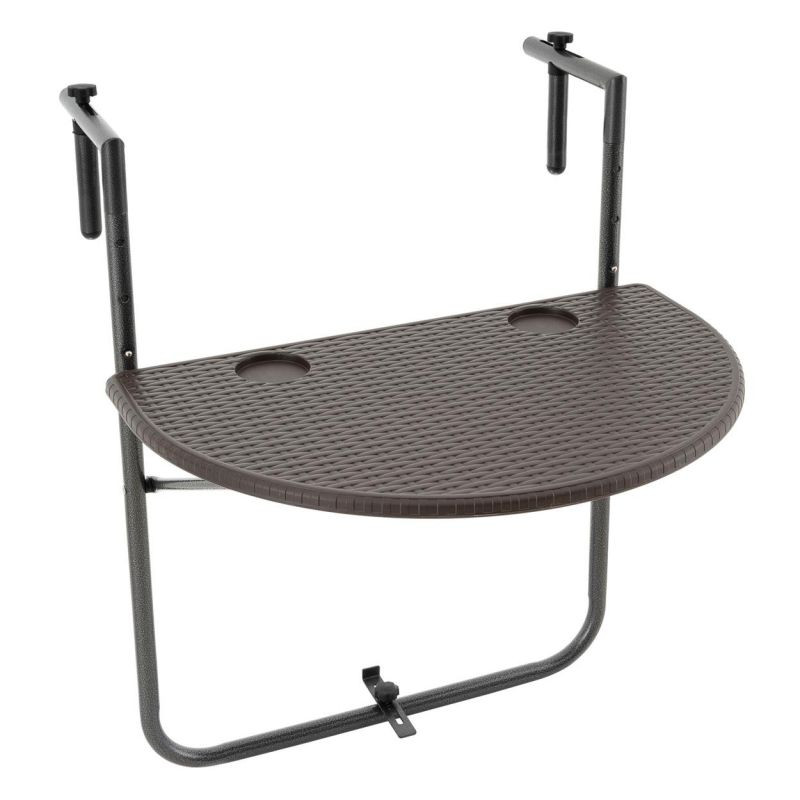 Závěsný sklopný stolek ratanového vzhledu - hnědý