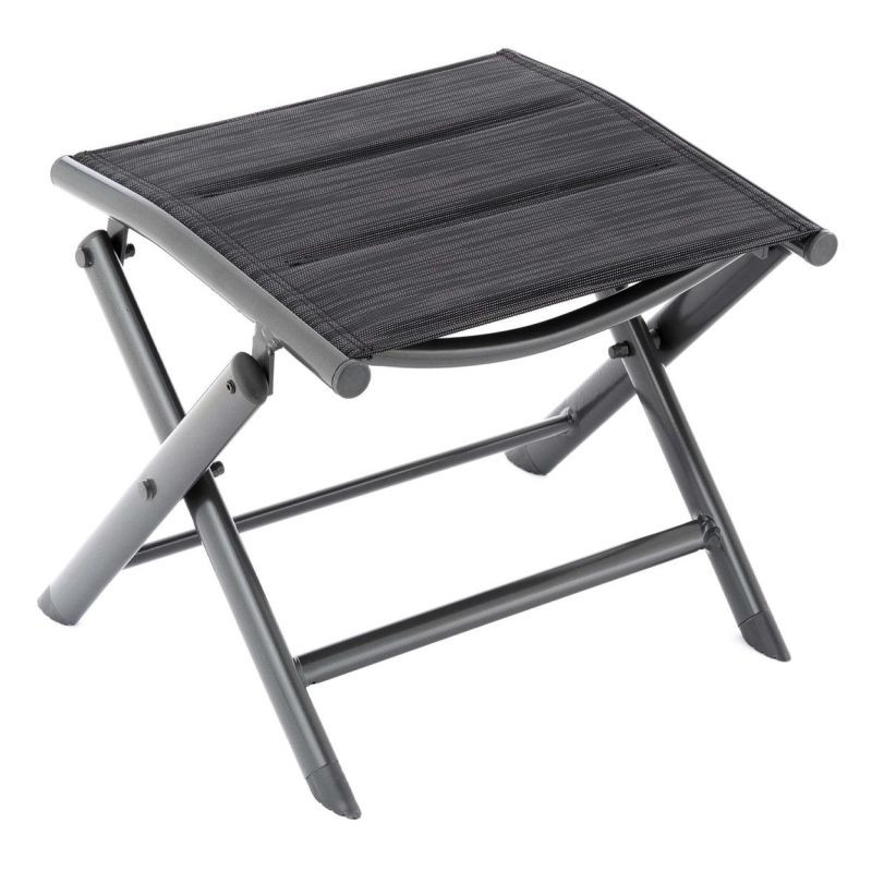 Sklopná hliníková stolička, tmavě šedá