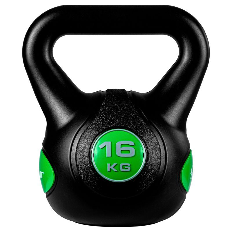 MOVIT Kettlebell činka - 16 kg, černá/zelená