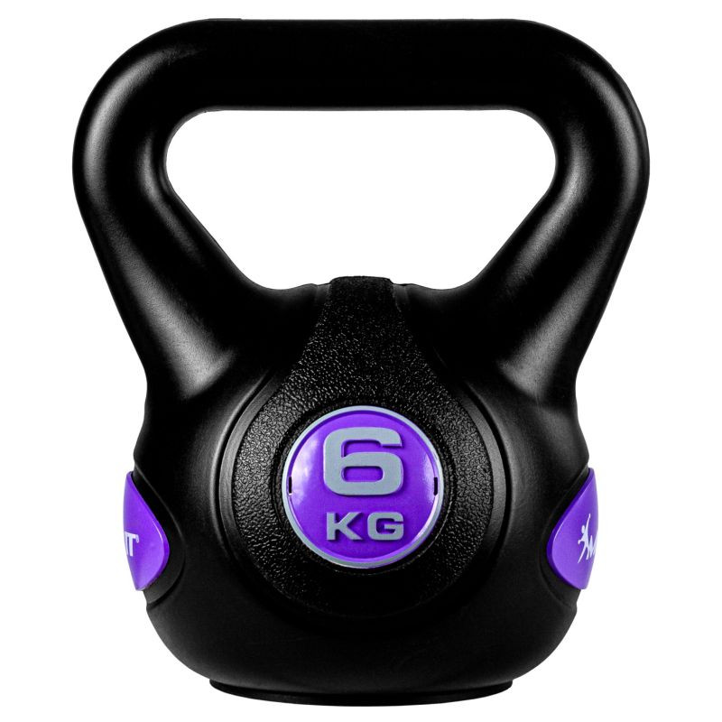 MOVIT Kettlebell činka - 6 kg, černá/fialová