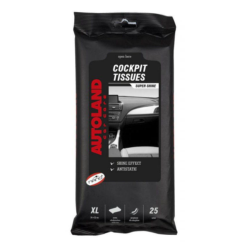 Ubrousky na palubní desku s leskem XL - 25 ks