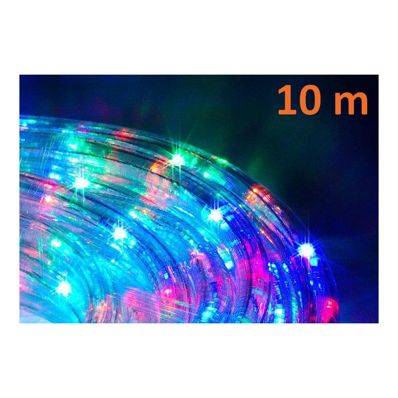 LED světelný kabel 10 m - barevná, 240 diod