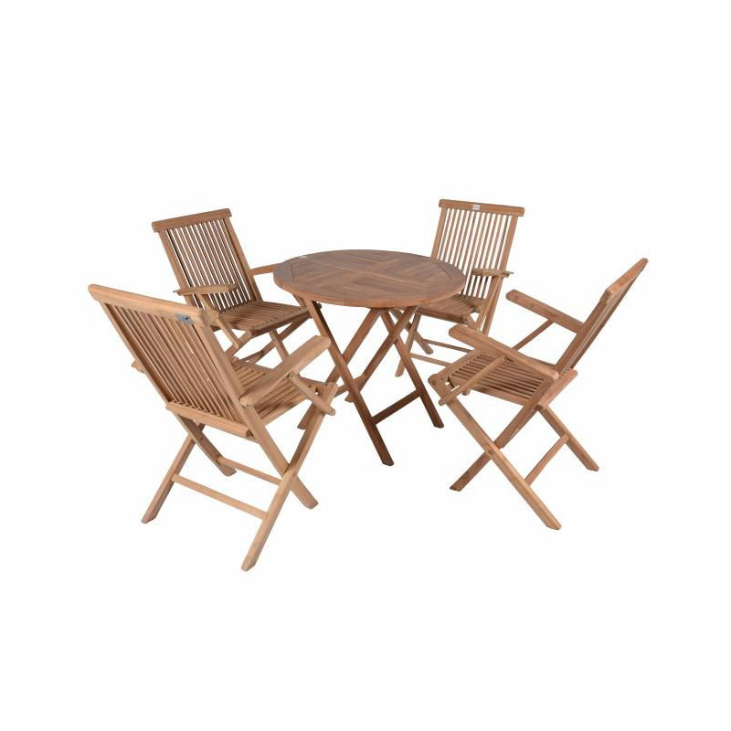 DIVERO zahradní venkovní nábytek z týkového dřeva s opěrkami Garth