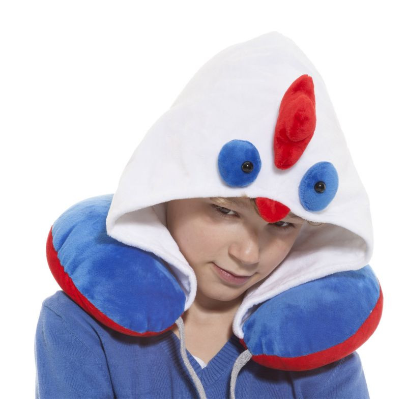 Dětský cestovní polštář s kapucí - kohout