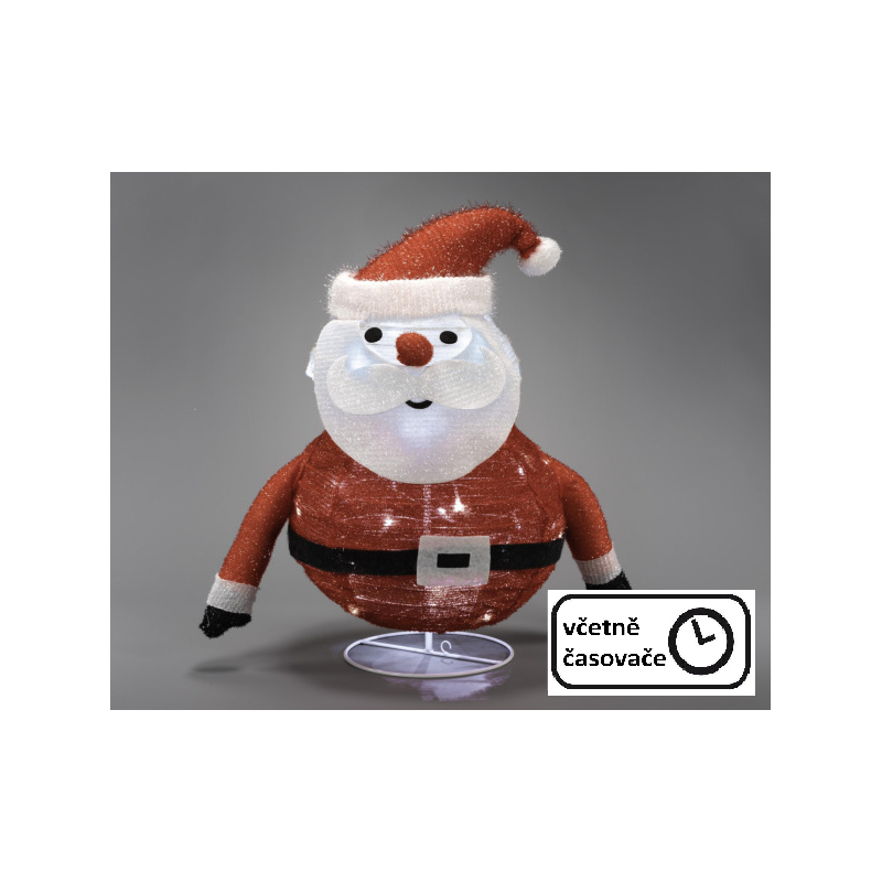 Vánoční dekorace - Santa Claus, 30 LED, 58 cm