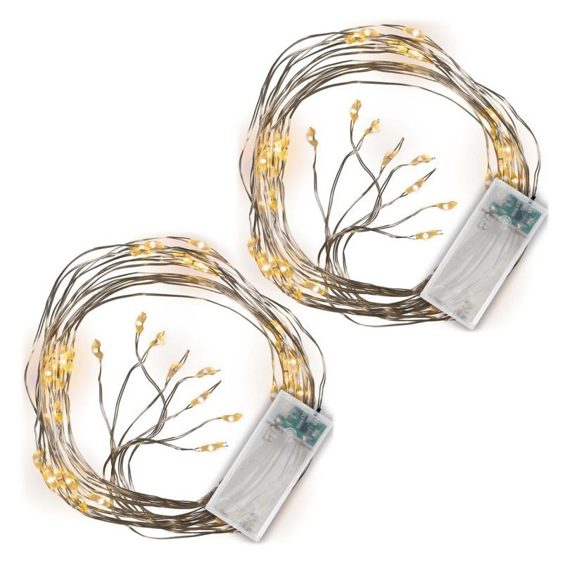 Vánoční světelný drát MINI LED, 2 ks, teple bílá, 48 LED