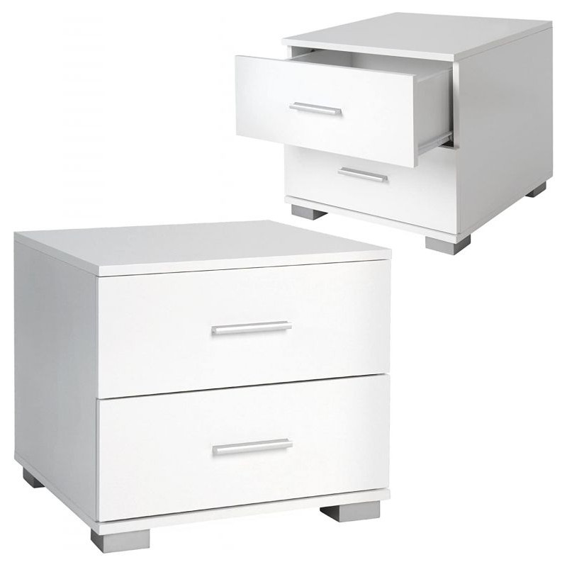 Sada nočních stolků, 2 kusy, bílé, 40 x 40 x 35 cm