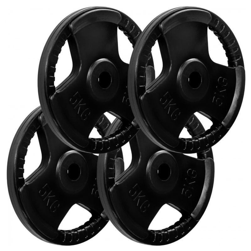 MOVIT sada závaží s gumovými úchopy 4 x 5 kg, litina