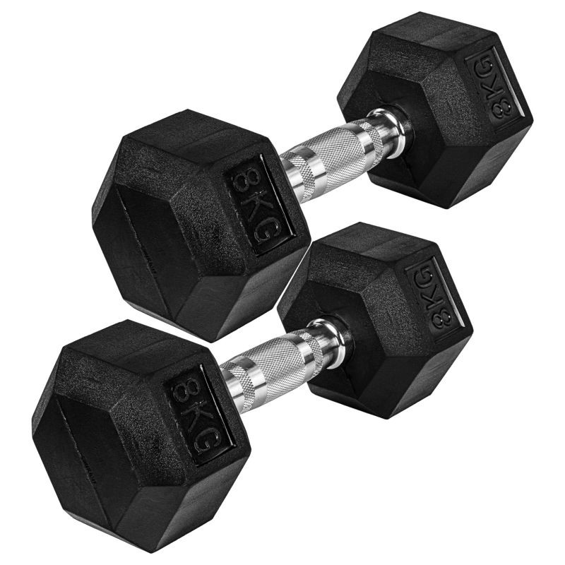 MOVIT Šestihranná gumová činka 8 kg sada 2 kusů