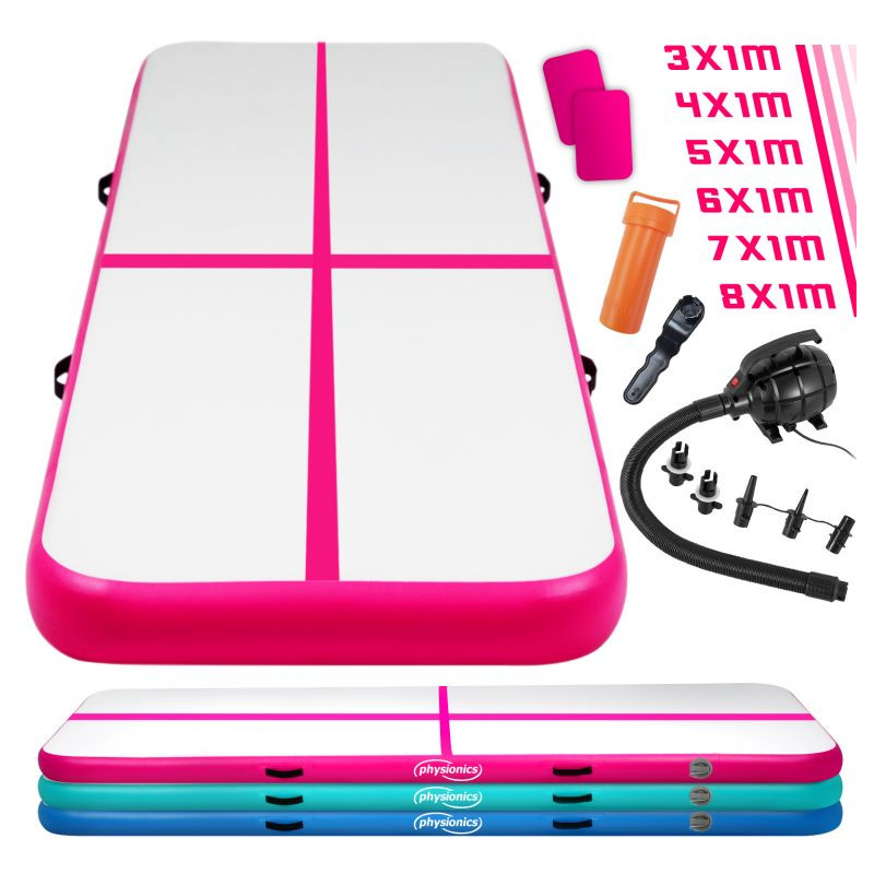 PHYSIONICS Nafukovací žíněnka 400 x 100 x 10 cm, růžová