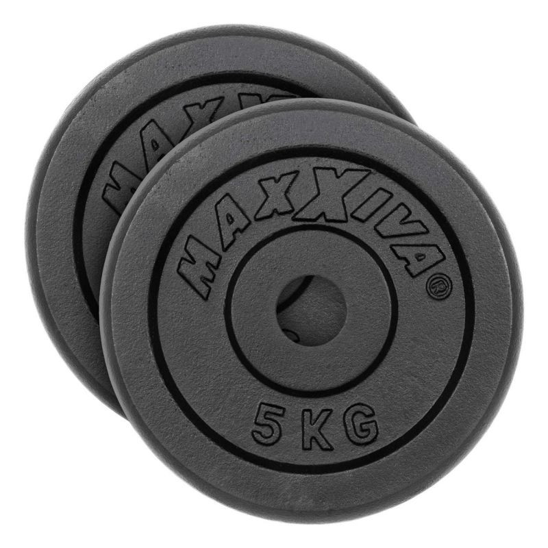 MAXXIVA Sada 2 závaží na činky celkem 10 kg, litina, černá