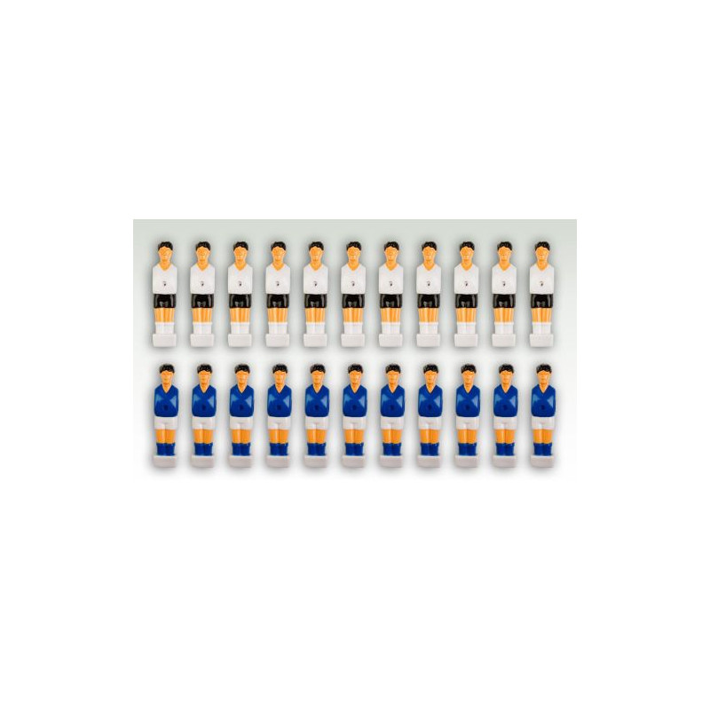 Sada 22 figurek na fotbálek bílá-modrá 2,5 x 10,5 x 2 cm