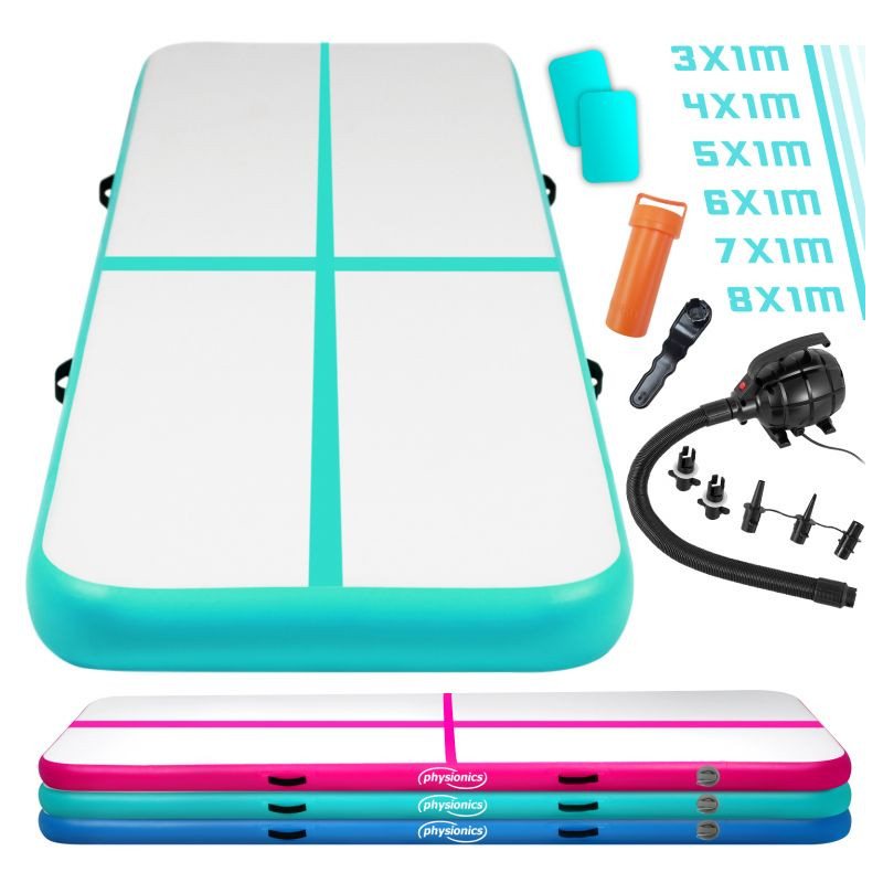 Physionics Airtrack nafukovací žíněnka, 3 m, zelená