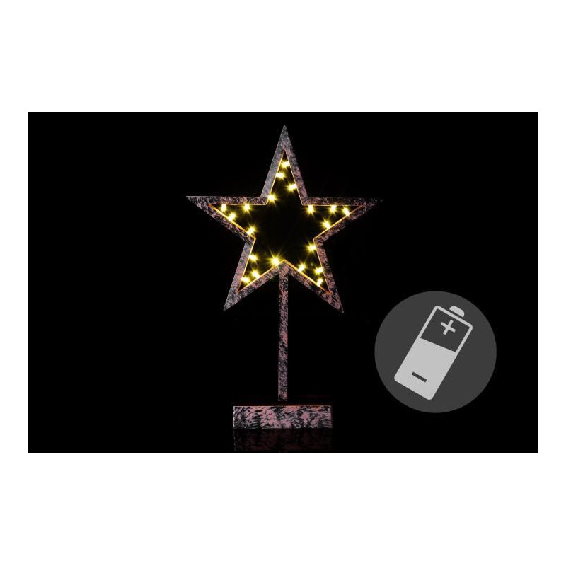 Vánoční dekorace - Hvězda bronzová - 39 cm , 20 LED