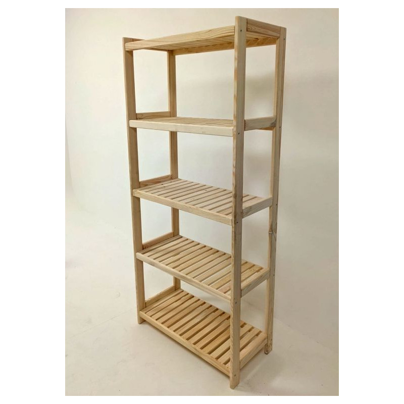 Dřevěný regál, 5 polic, 173 x 80 x 33 cm