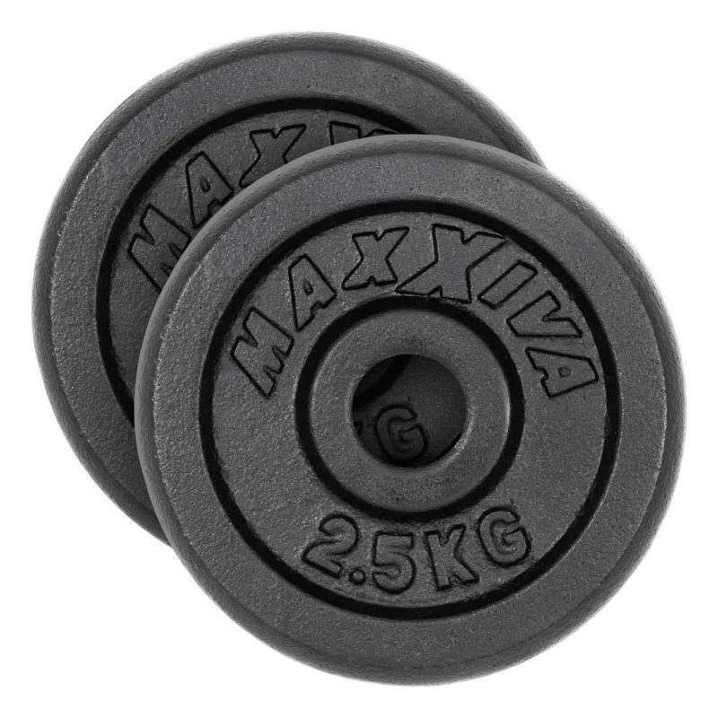 MAXXIVA Sada závaží na činky 2 x 2,5 kg, litina, černá