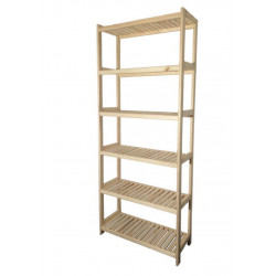 Dřevěný regál, 6 polic, 213 x 80 x 33 cm