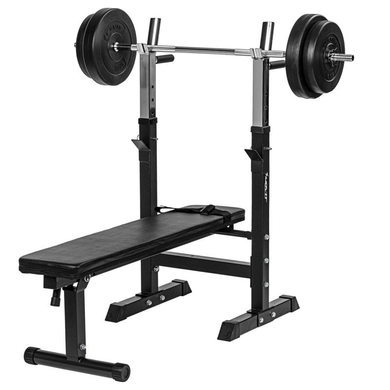 Movit Posilovací lavice černá + sada činek 30 kg