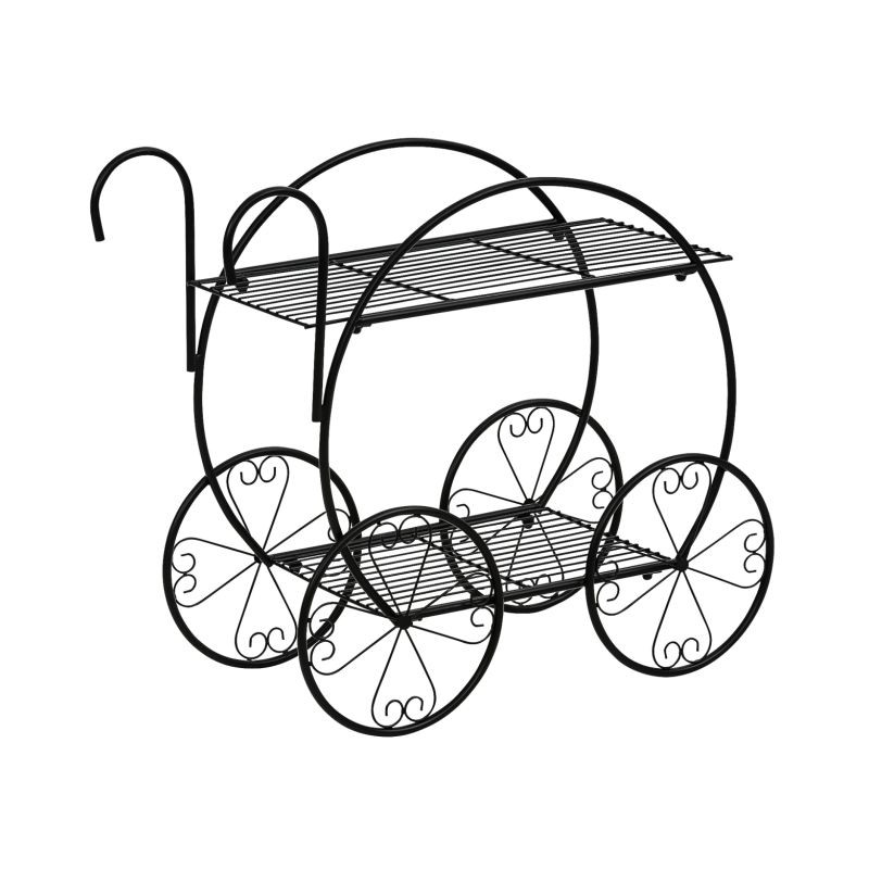 STILISTA Stojan na rostliny, vozík, 66 x 60 x 28 cm, ocel