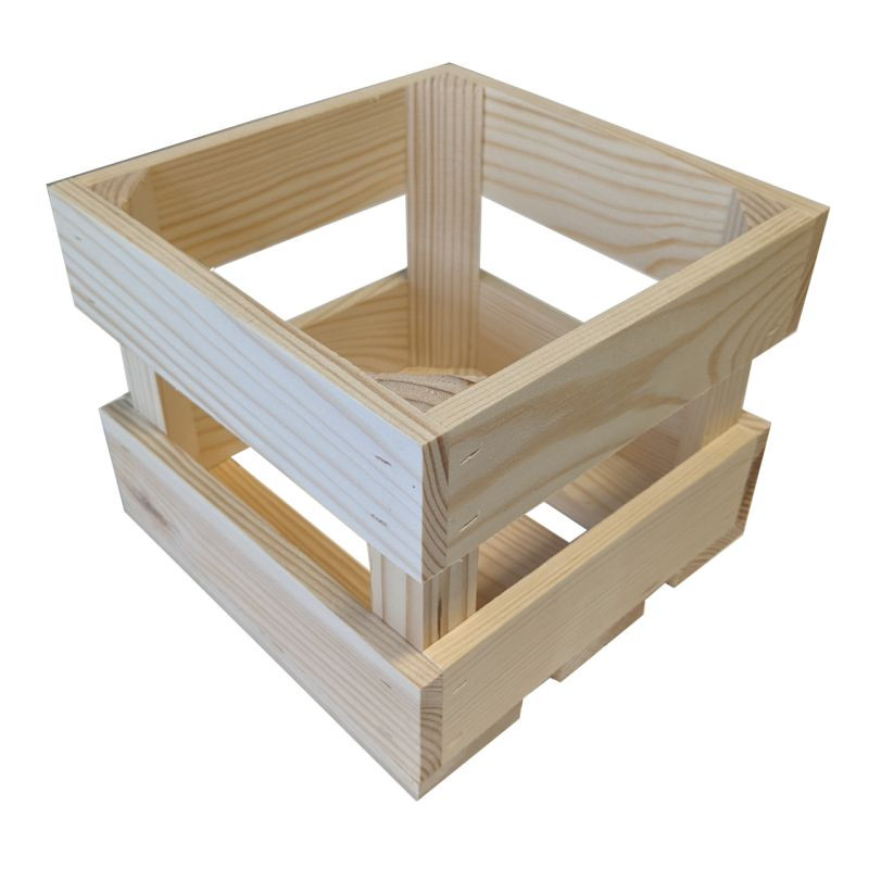 Dřevěná bedýnka na ovoce, 20 x 20 x 16 cm