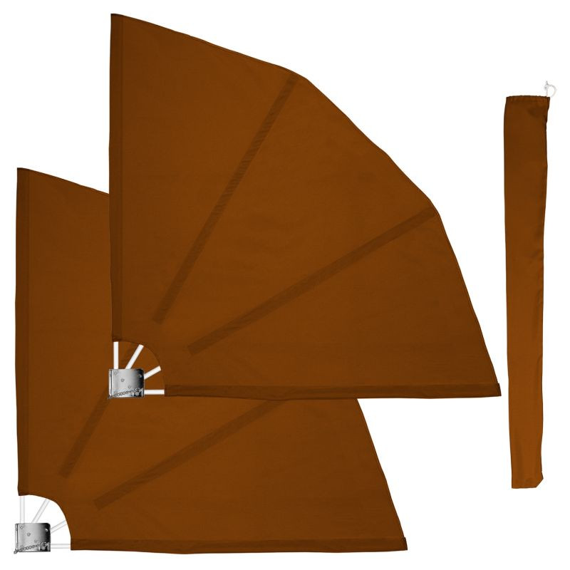 STILISTA 2 dílná balkónová zástěna, 140 x 140, hnědá