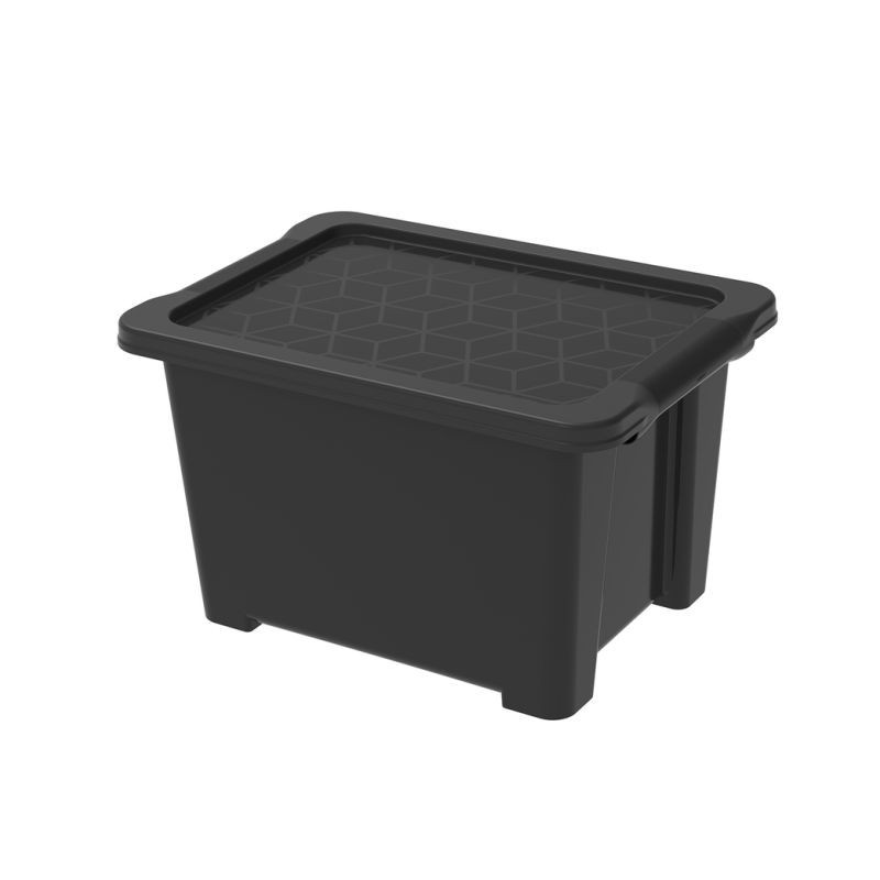 ROTHO Úložný box s víkem EVO EASY 15 L, plast, černý