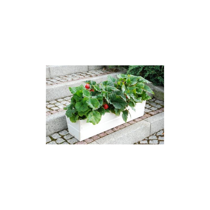 Dřevěný truhlík na květiny - 44 cm, bílý